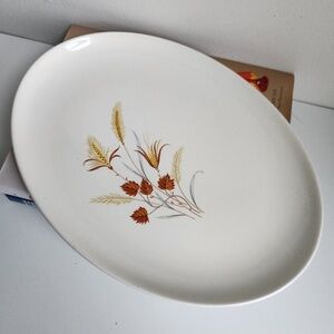Mid Century Oval Serving Platter Autumn Harvest by Taylor, Smith & Taylor 13"